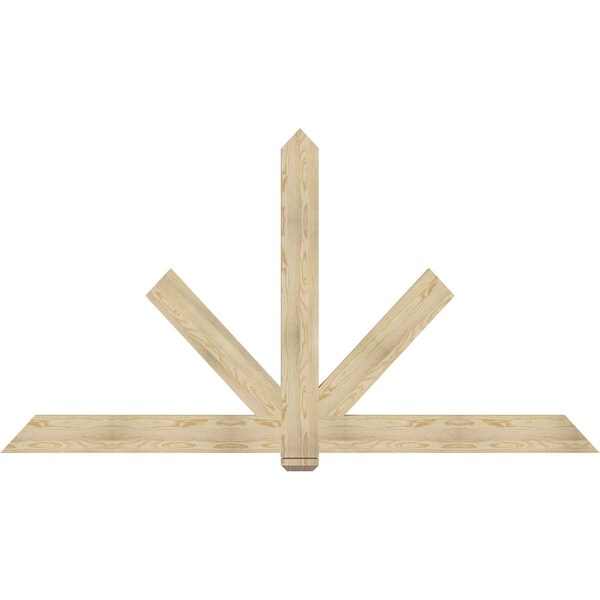 Ekena Millwork Kennewick Rough Sawn Timber Gable Bracket, Douglas Fir, 96"W x 52"H x 2"D x 6"F, 13/12 Pitch GBW096X52X0206KEN00RDF - main